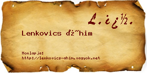 Lenkovics Áhim névjegykártya